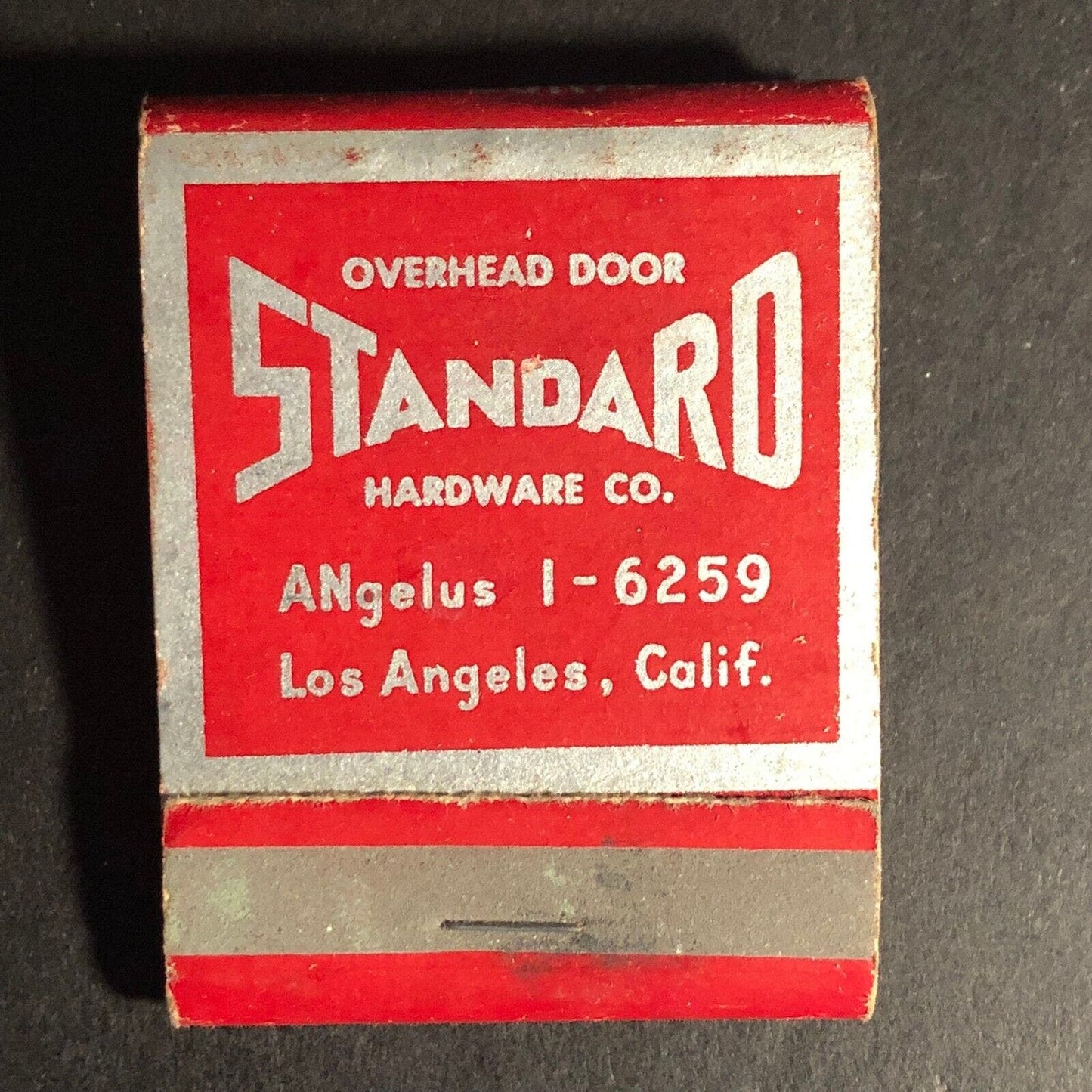 Standard Overhead Door Hardware Los Angeles Matchbook c1940's-50's 20-Strike