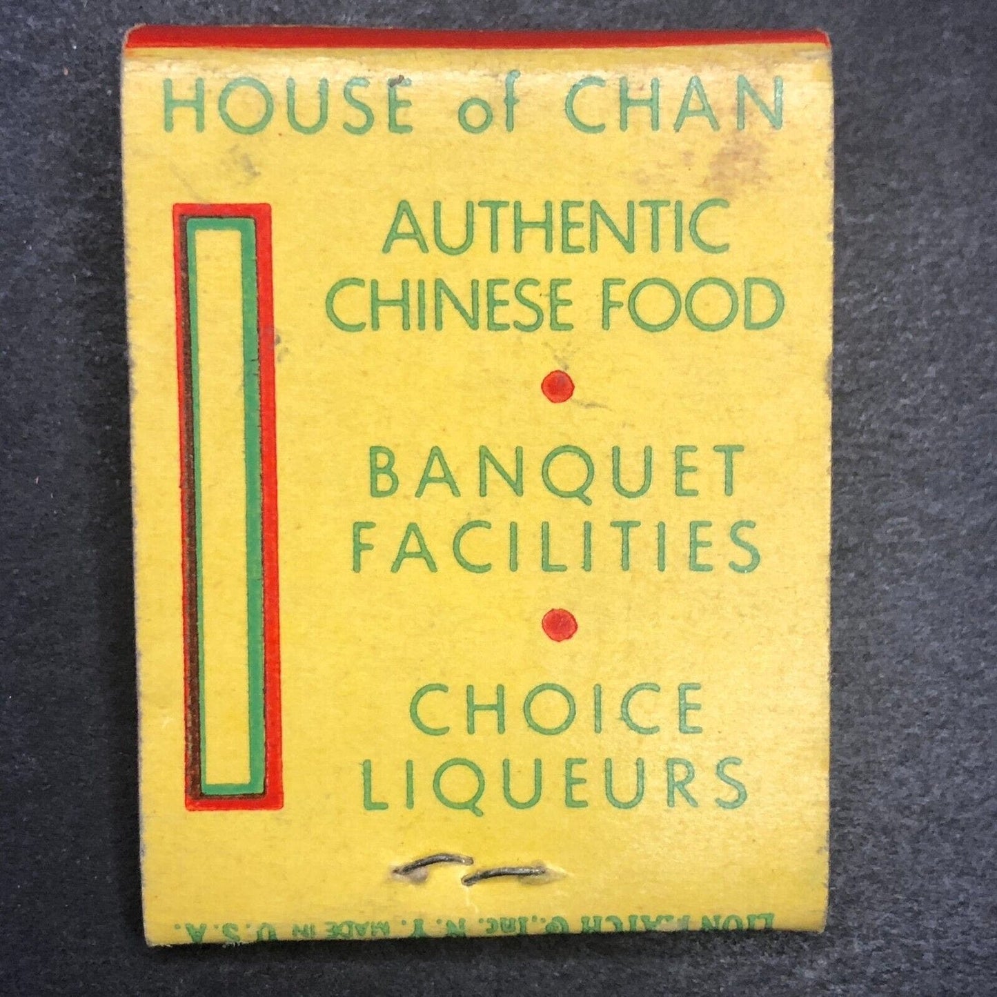 House of Chan Chinese Restaurant NYC Mostly Full -3 Matchbook c1940's VGC Scarce