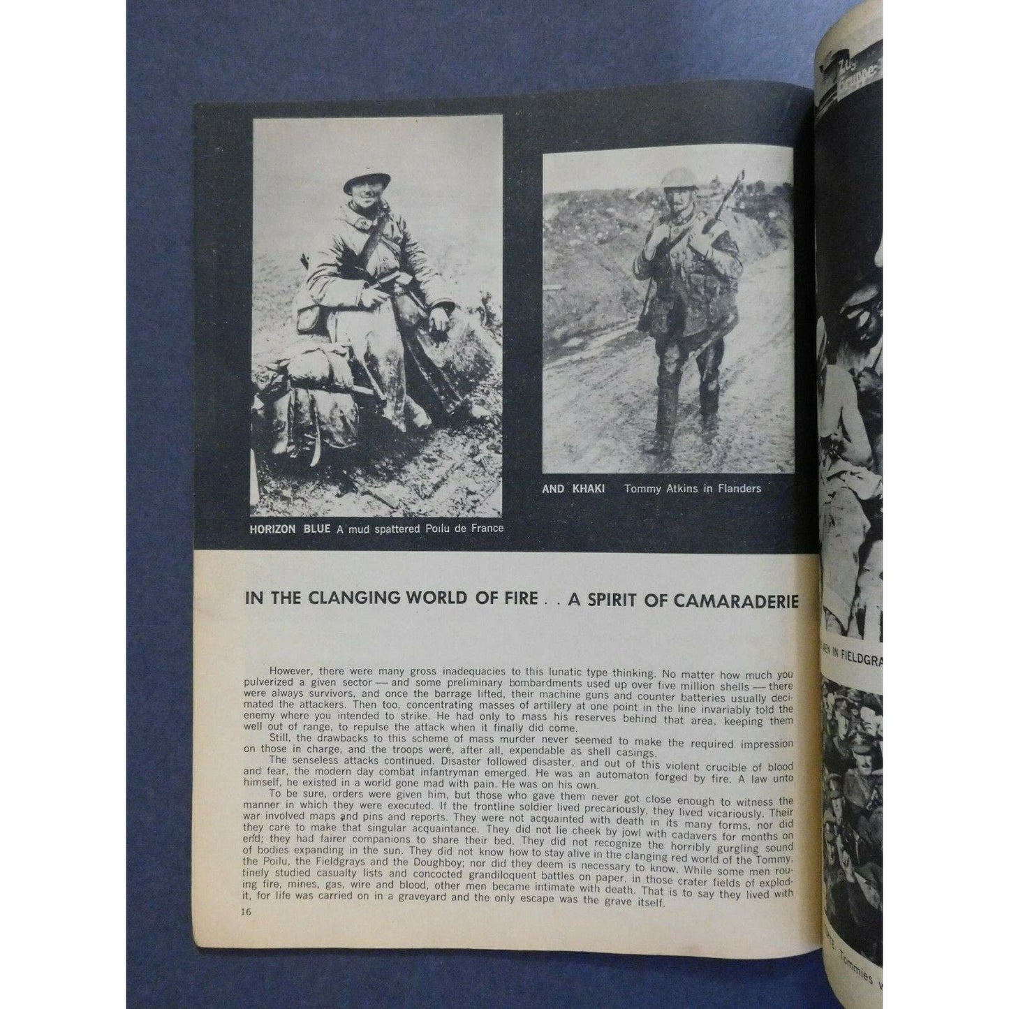 WWI Era c1963 "First World War" Many Trench Action Photos - Missing Cover 64pgs