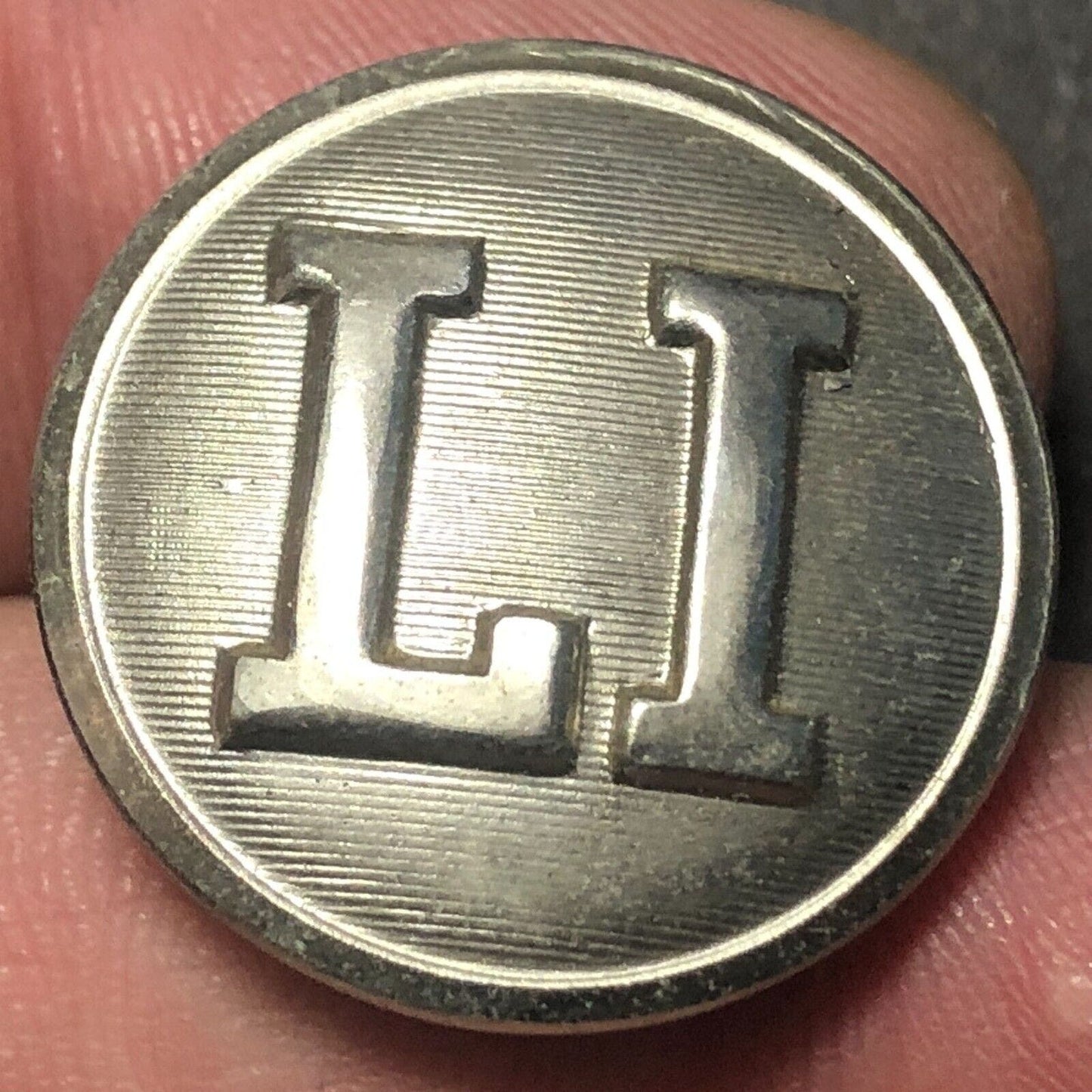 Long Island Railroad "LI" Brass Uniform Button 3/4" Waterbury Co's CONN