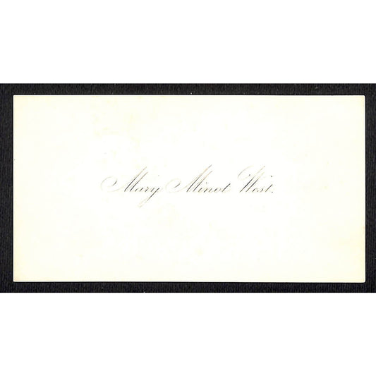 c1911-20 Calling Card "Mary Minot West" (Marblehead, MASS ?)