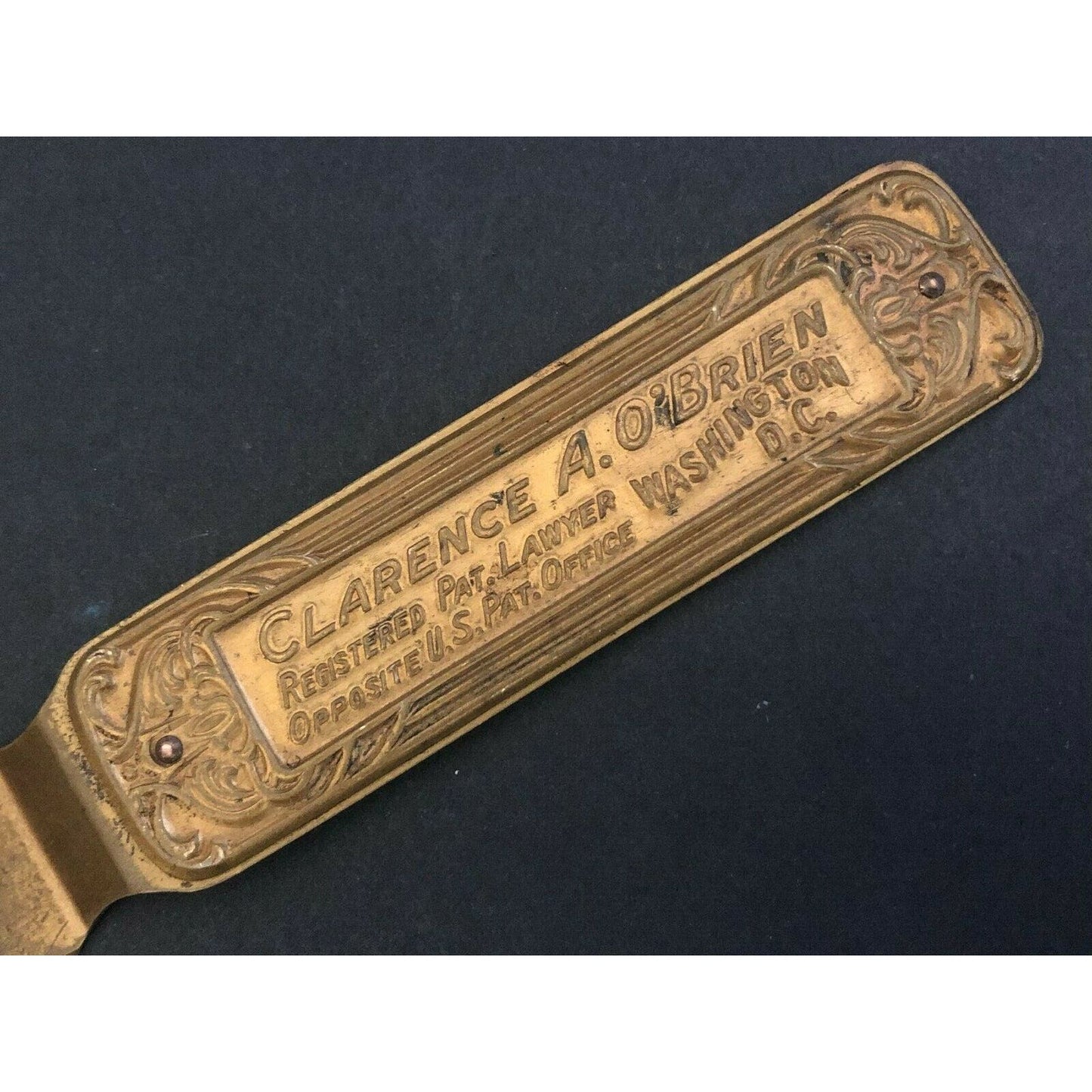 c1920's-30's 8.5" "Clarence A. O'Brien" Trade Mark Washington ADV Letter Opener