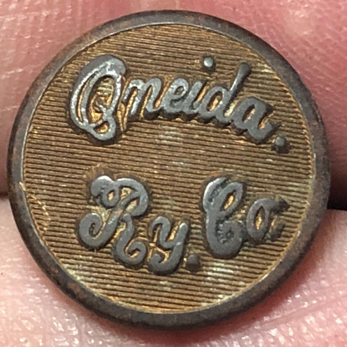 Oneida Railway Co Railroad Brass Uniform Button 1/2" American RY Supply Scarce