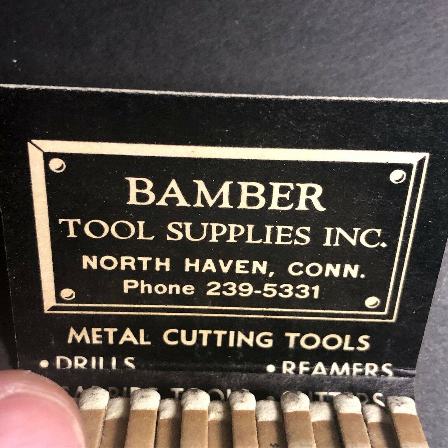 Scarce 1950's-60's Full Matchbook "Bamber Tool Supplies" North Haven, CT