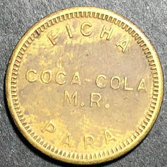 21mm Coca Cola M.R. Ficha Para Unicamente Vendadores Automaticas Brass Token