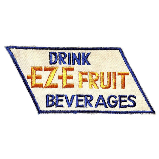Drink EZE Fruit Beverages Large Embroidered Soda Patch c1940's-50's Scarce VGC