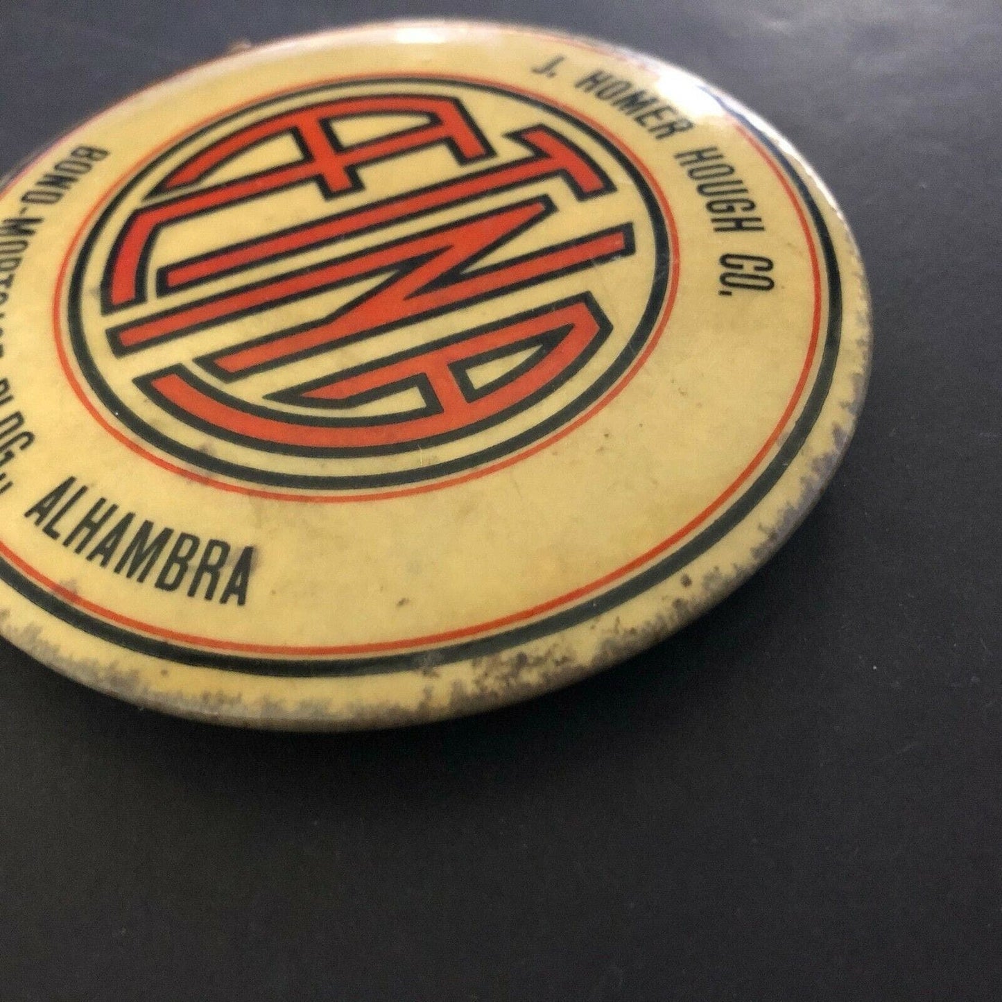 Aetna (Insurance) Advertising Mirror / Paperweight 3 1/4" "Homer Hough" c1950's