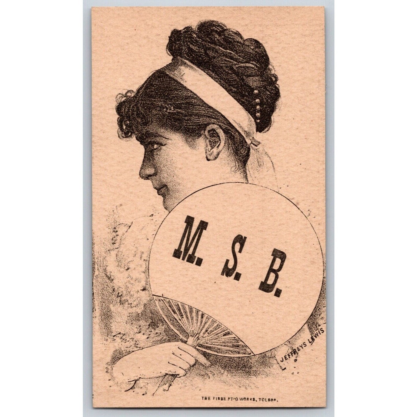 Bosworth, Wells & Co. MSB Corset Marietta, OH Victorian Trade Card Hand Fan