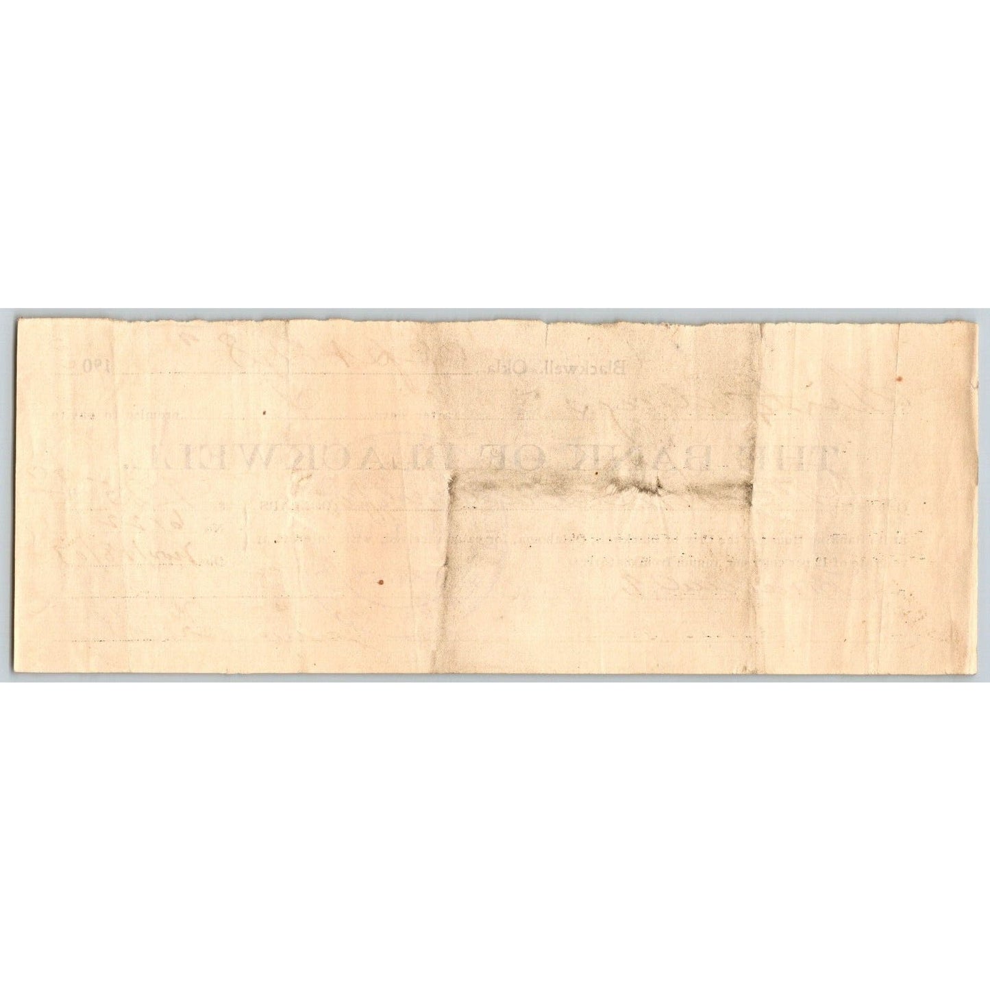 Blackwell, OK 1903 Territorial "Bank of Blackwell" $125 Promissory Note Scarce