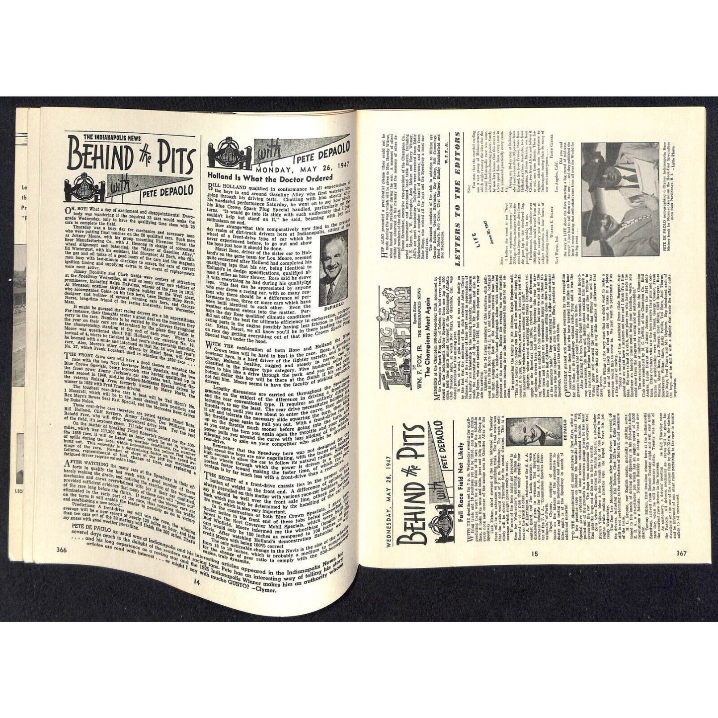1947 Indy 500 Floyd Clymer's Indianapolis Race History IMS 55pp - VGC