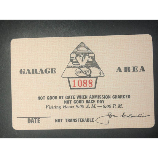 Indianapolis Motor Speedway IMS 1979 Garage Area Pass - Unused #1088