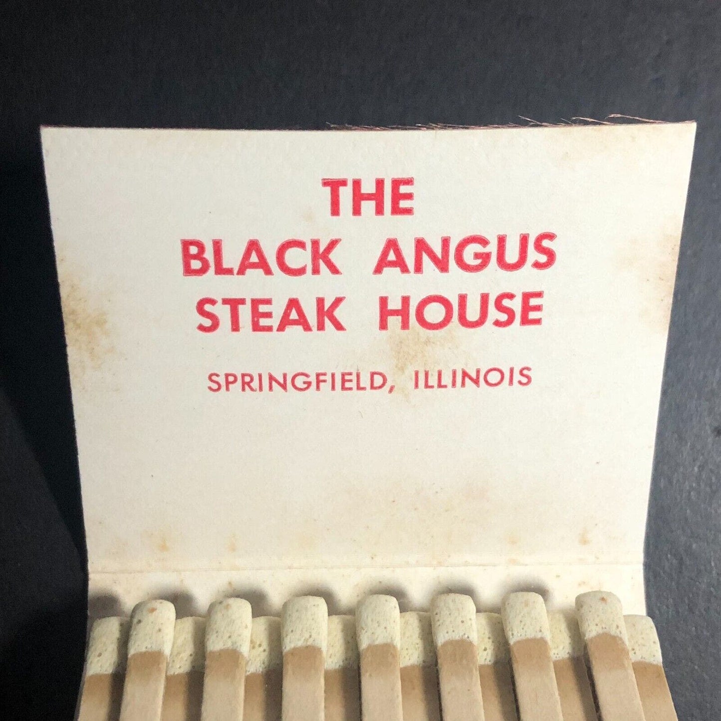 Black Angus Restaurant Springfield, IL "Season's Greetings" Matchbook c1974-84