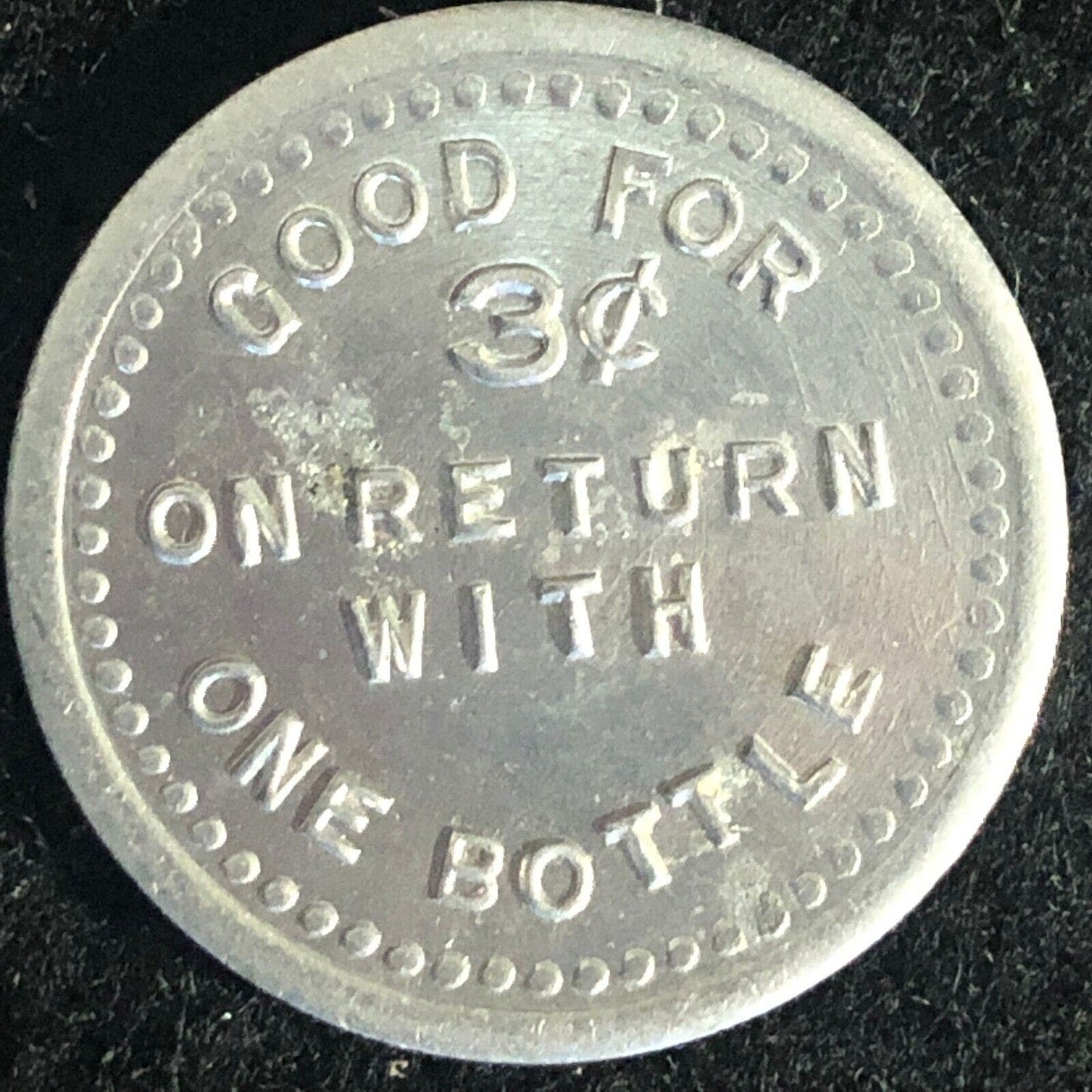 New Kensington, PA Keystone Dairy G/F 3c On Bottle Return Token 24mm - c1910