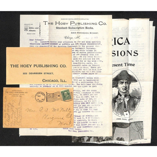 Hoey Publishing Co. 1900 "20th Century" Adv. Cover Letterhead & 14" x 22" Sheet