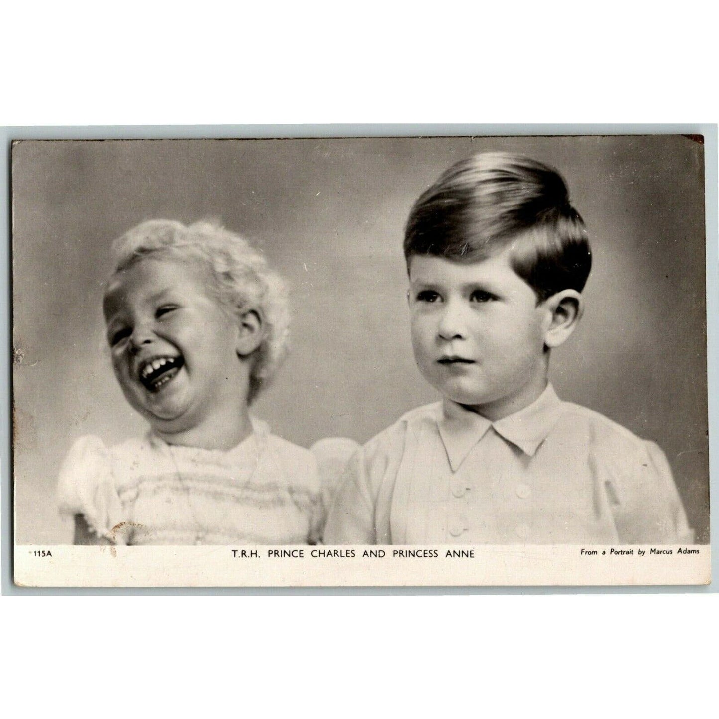Princess Anne & Prince Charles - Portrait as Children Tuck's RPPC Postcard
