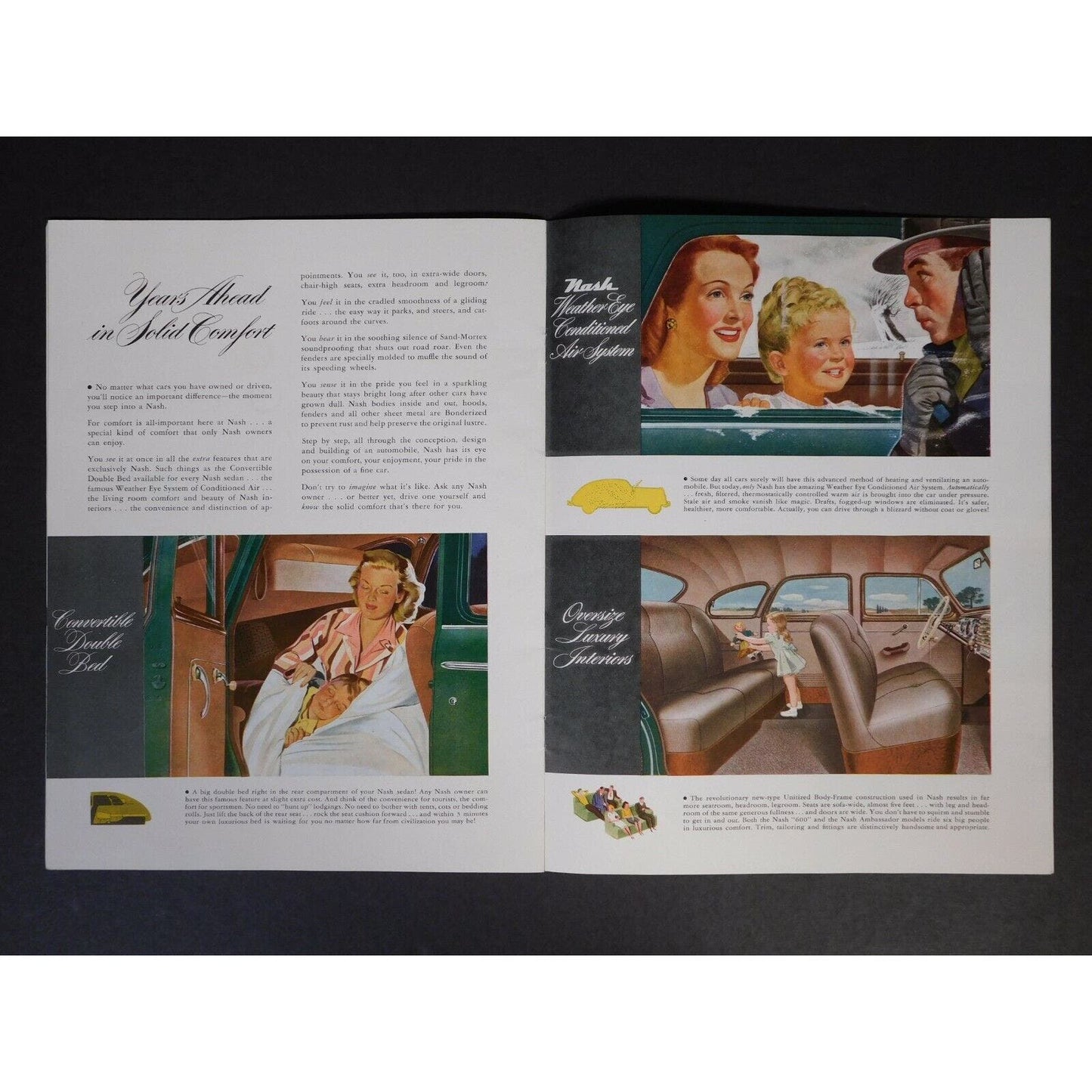 1948 Nash Ambassador "600" Color Sales Brochure Very Good Condition