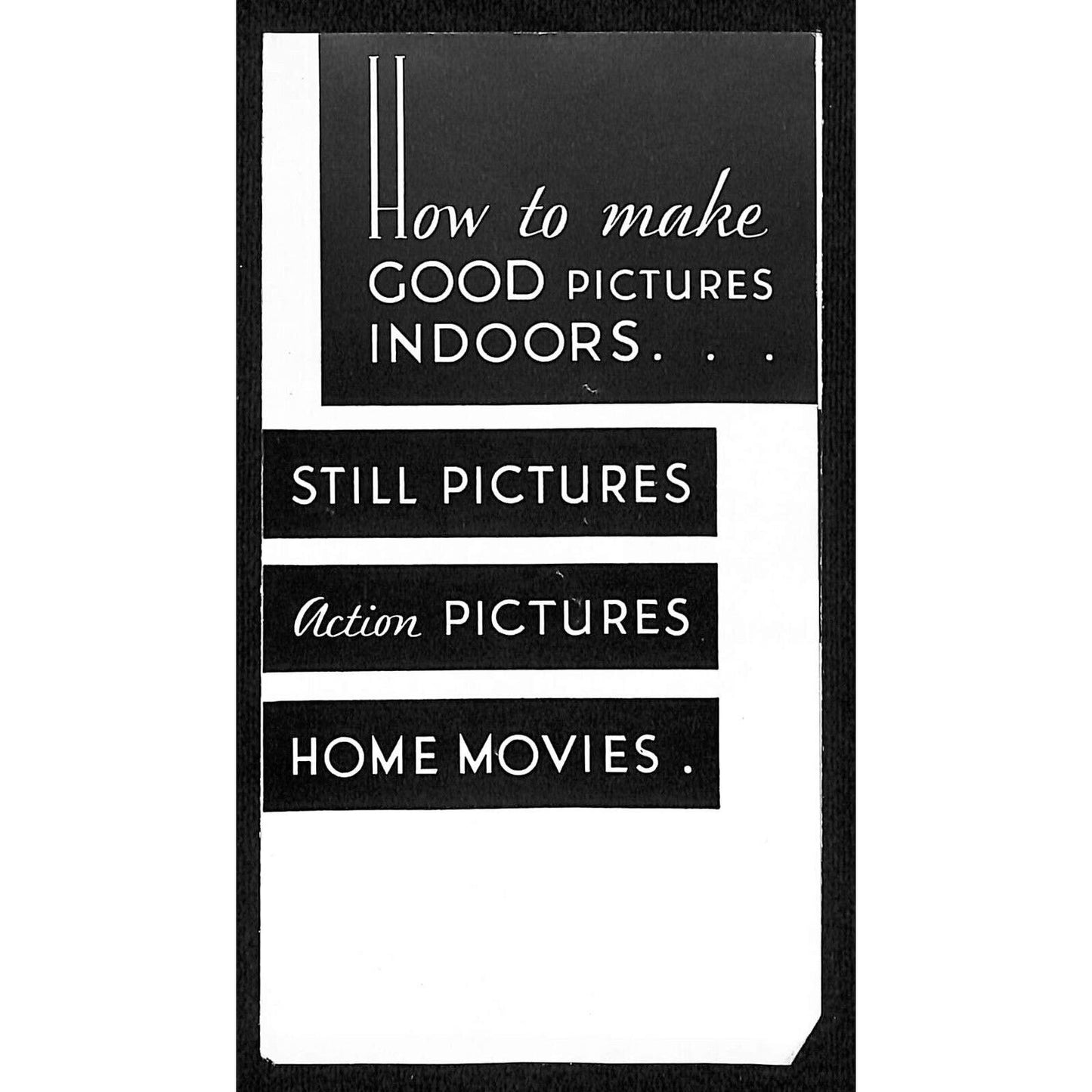 GE's How to Make Good Pictures Indoors Sheet 1934 Chicago World's Fair *