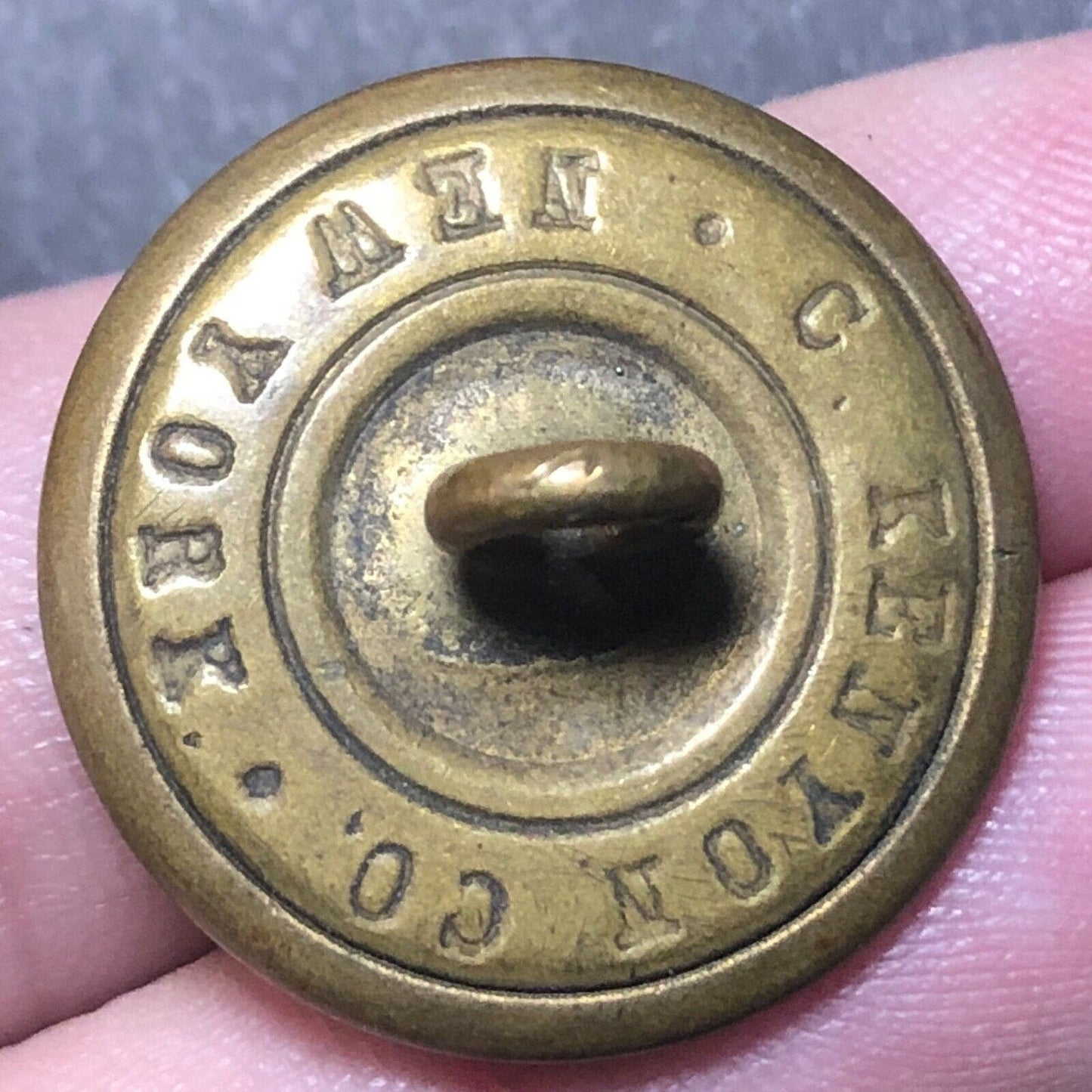 Brooklyn Rapid Transit Company (BRT) Brass Uniform Button 3/4" Kenyon Scarce