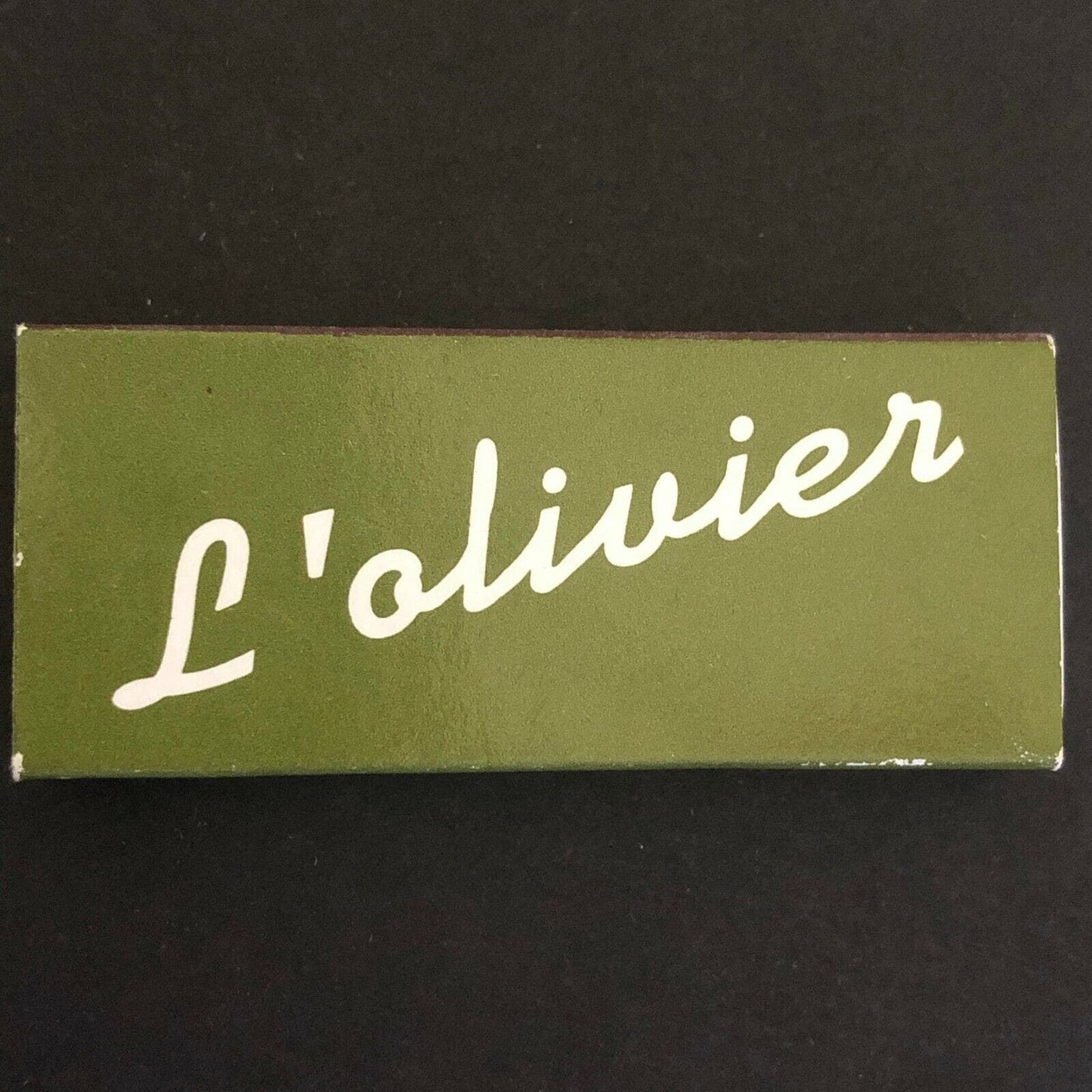 c1970's Wooden Matchbox Matchbook L' Olivier Restaurant - 248 E. 49th St. NYC