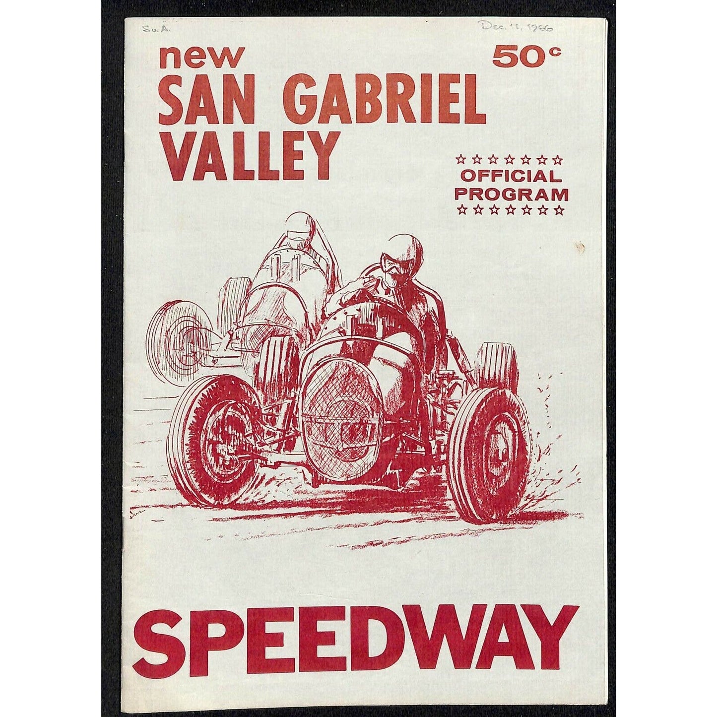 Scarce 1966 New San Gabriel Valley Speedway Auto CRA Racing Program 12pp.