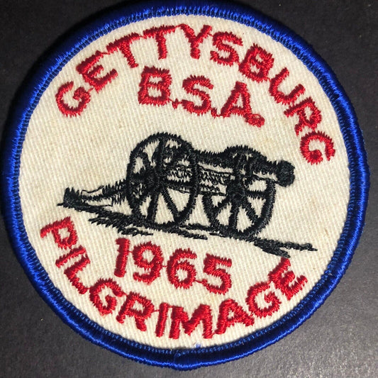 BSA Gettysburg Pilgrimage 1965 - Vintage Embroidered Patch - Scarce