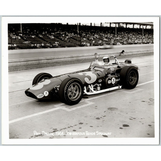 Indy 500 1964 Art Malone / Novi Hot Glossy 8x10 B&W Original Photo - Stamped