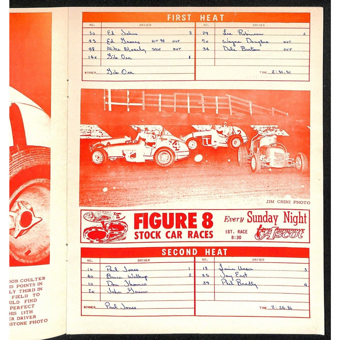 Scarce 8/5 1964 Big Car Auto CRA Racing Program Ascot Park Gardena 12pp.