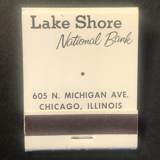 Lake Shore National Bank Chicago Vintage Full Matchbook c1950's-60's Scarce