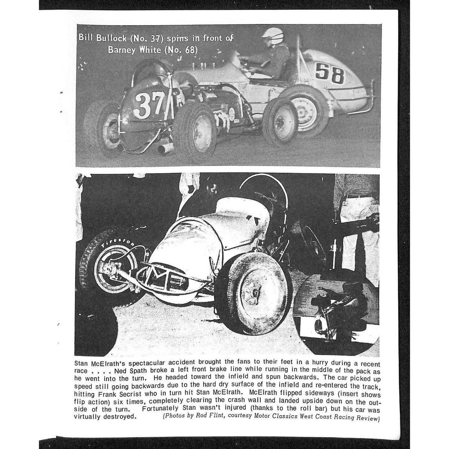 Scarce 7/27 1966 Sprint Car Auto Racing CRA Program Ascot Park Gardena 16pp.