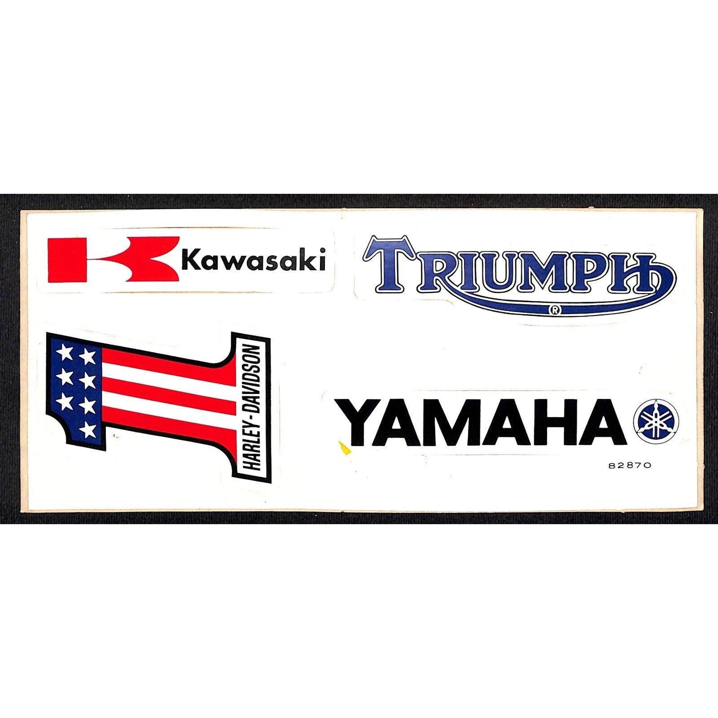 Kawasaki Harley-Davidson Yamaha Triumph Motorcycle Sticker Sheet c1970