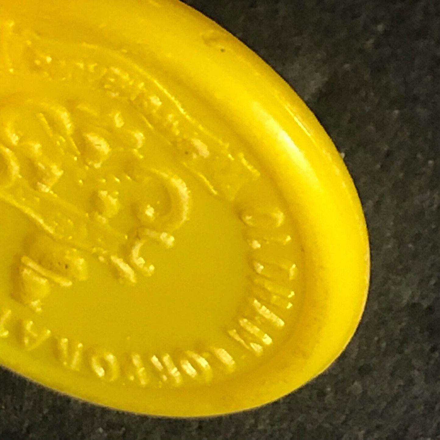 Oldham Transport England Plastic Token - Yellow 1D 22mm c50's-60's