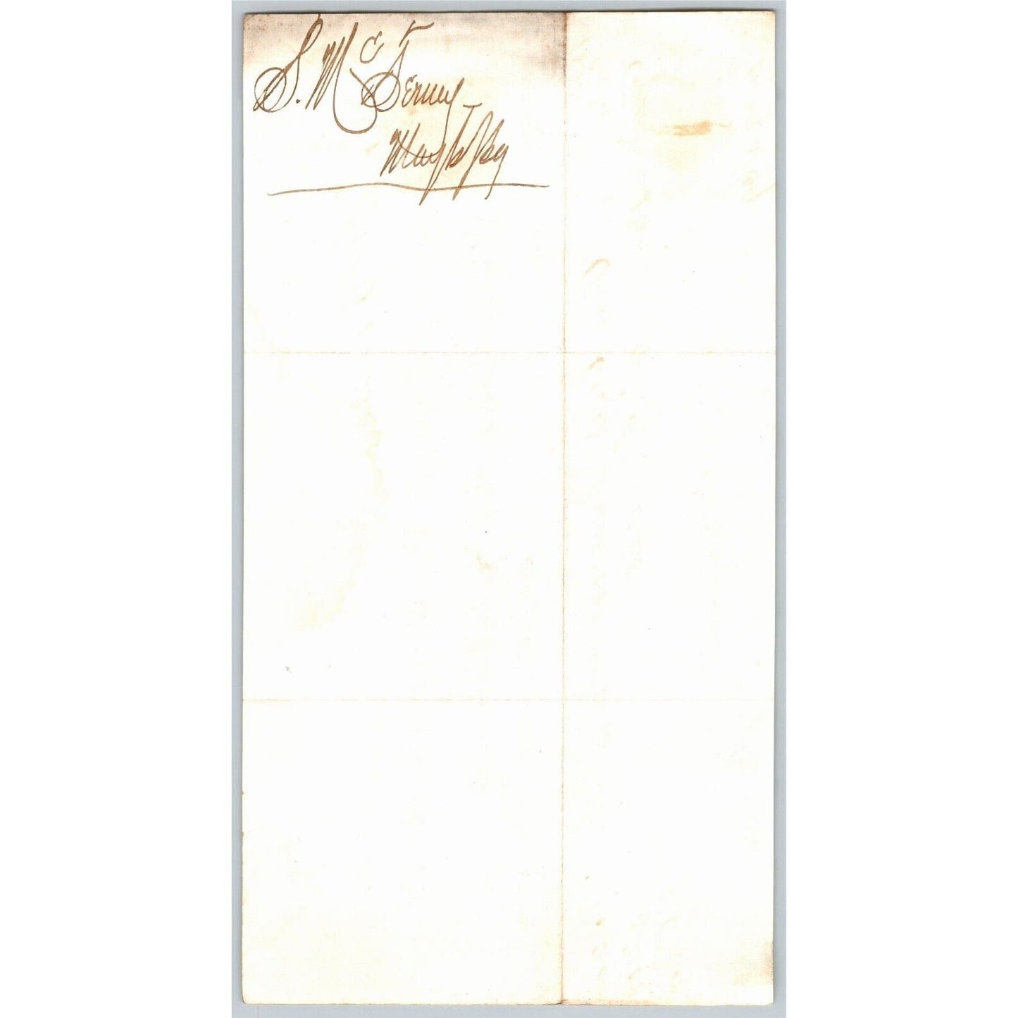 Detroit Letterhead P. McTerney "Merchant Tailor" 1869 w/ Rev Stamp