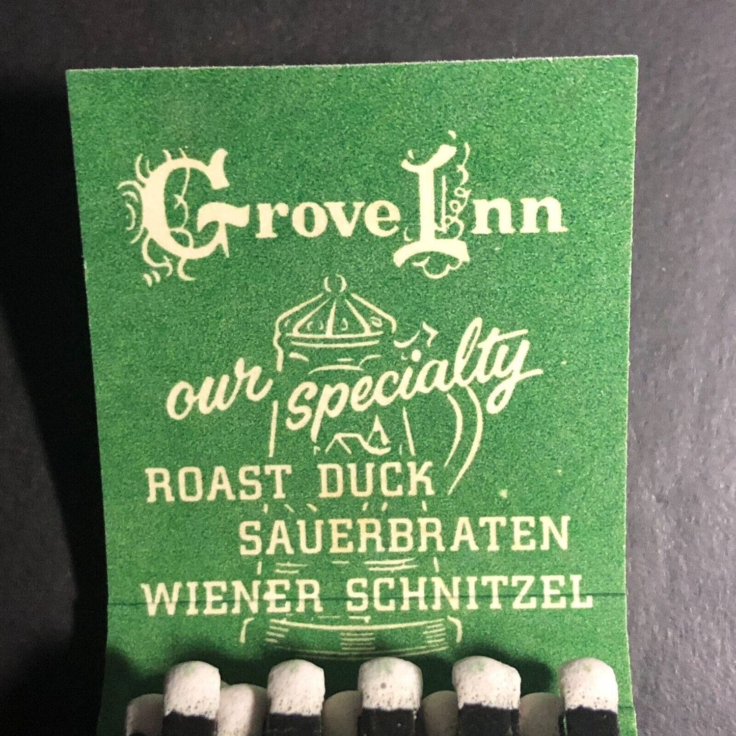 Grove Inn Restaurant Northbrook, IL Full Matchbook c1974-84