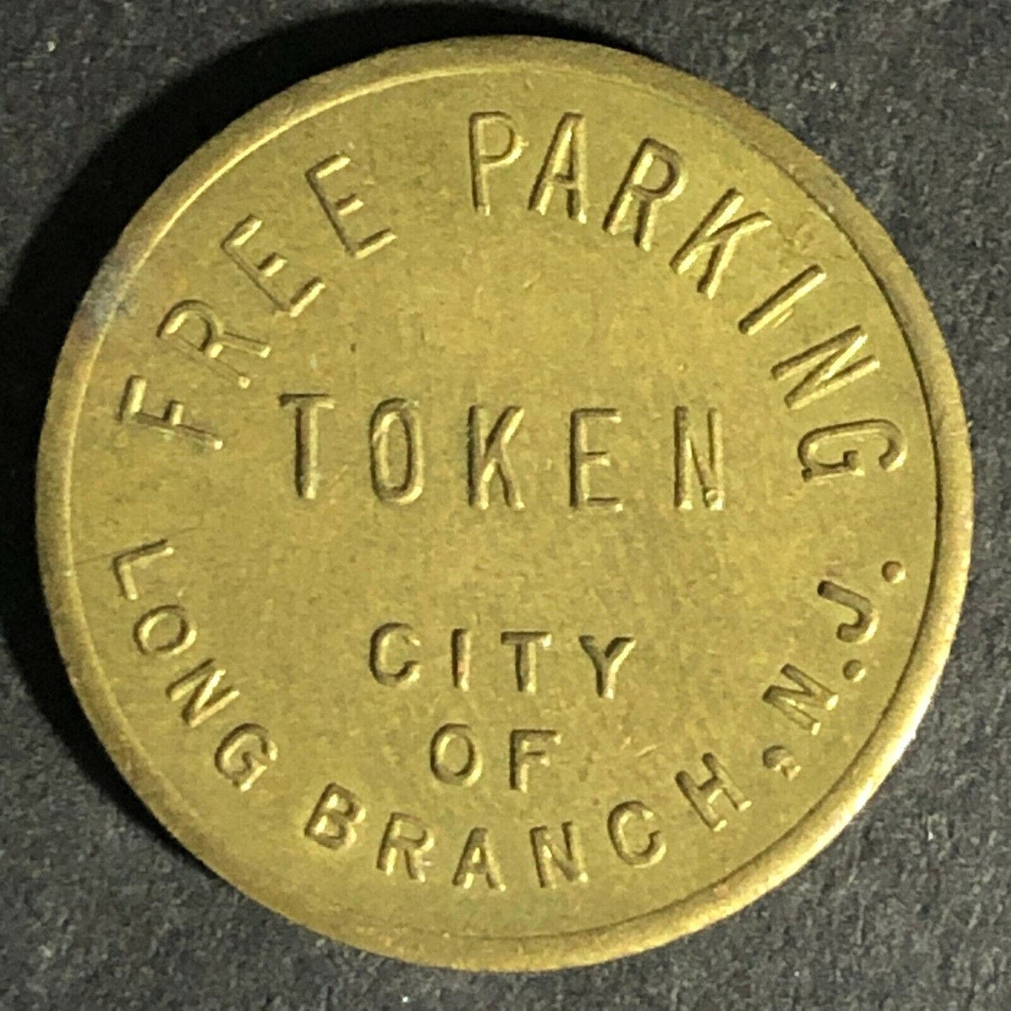 Long Branch, NJ Free Parking Brass Token 22mm