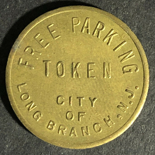 Long Branch, NJ Free Parking Brass Token 22mm