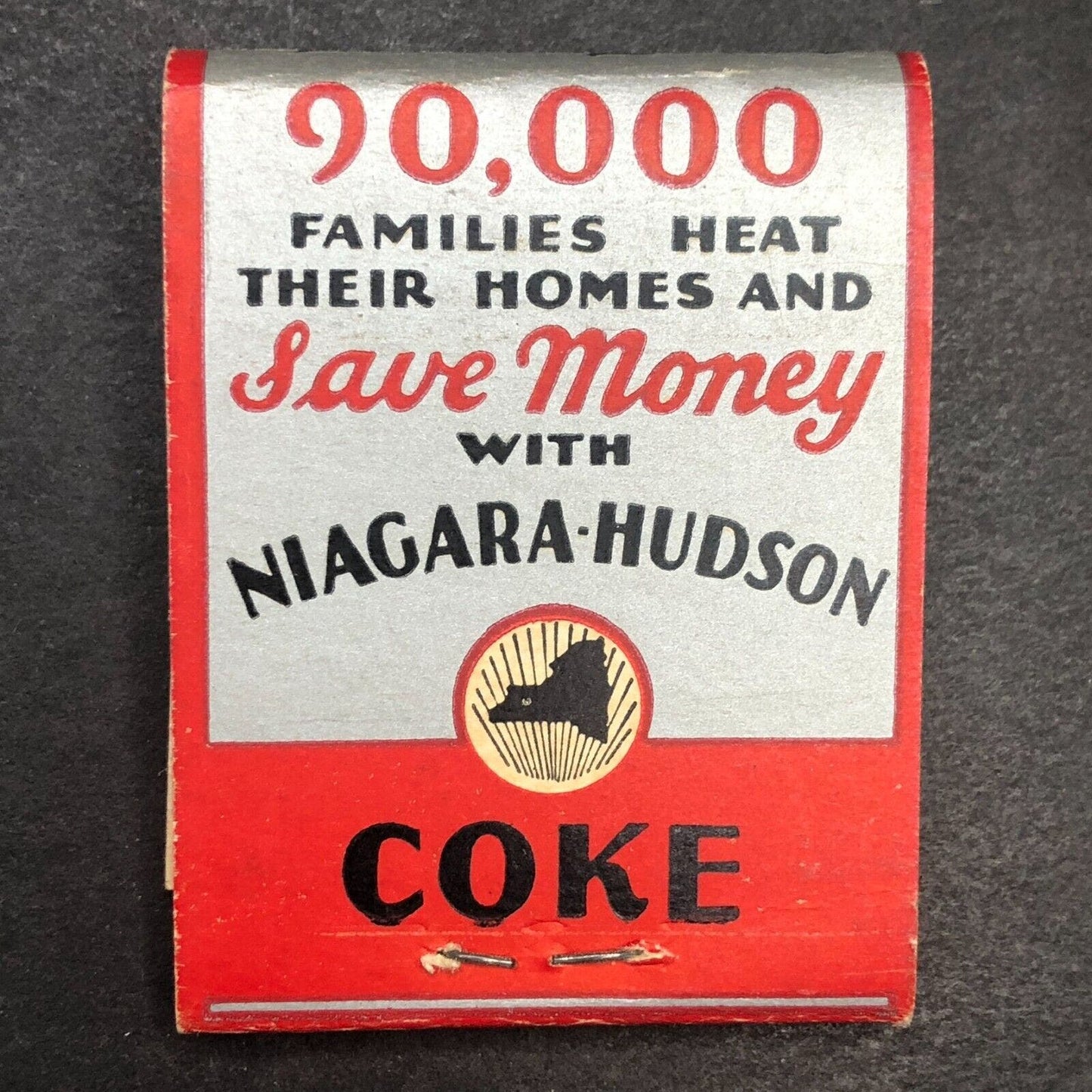 Niagara-Hudson Coke Utica Gas & Electric Full Matchbook c1940's Scarce VGC