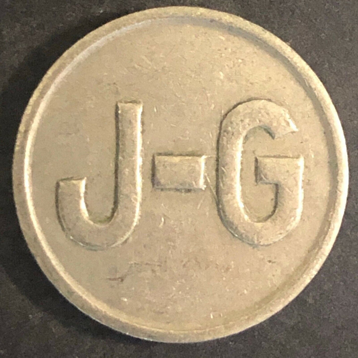 Vintage 20mm Brass "J - G" "Good for One Free Game" Token