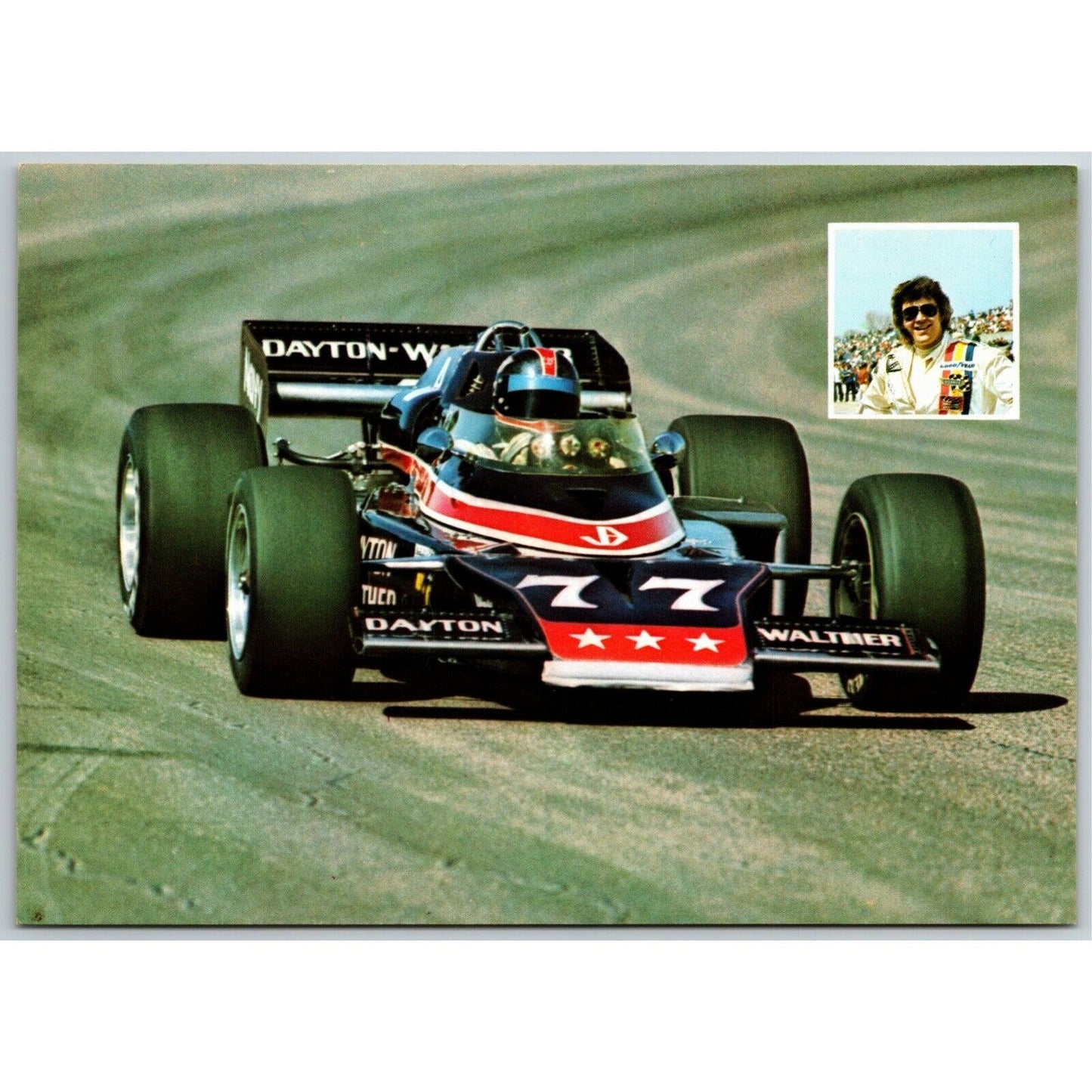 Vintage Oversized Indy 500 Postcard c1975 Salt Walther 5 1/2" x 7" NOS
