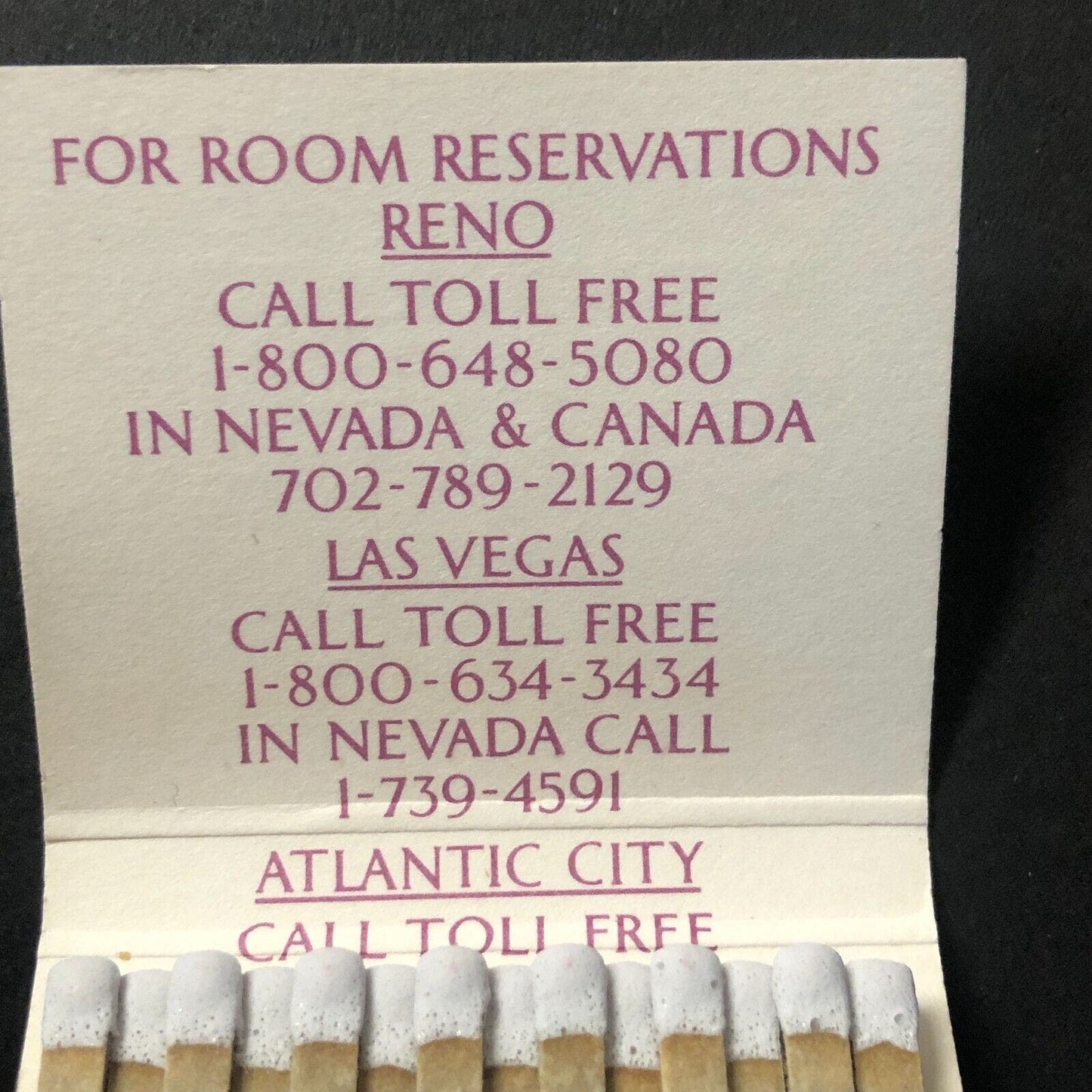 Bally's Reno Matchbook Hotel Casino "China Seas" Full c1980's-90's VGC