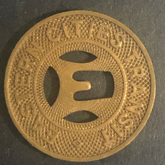 c1955 20mm Eastern Cities Brass / Bronze Transit Token East Los Angeles, CA
