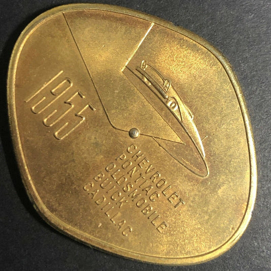 35mm Brass GM General Motors 1955 Motorama Spinner Token - Fauver Coll. VGC