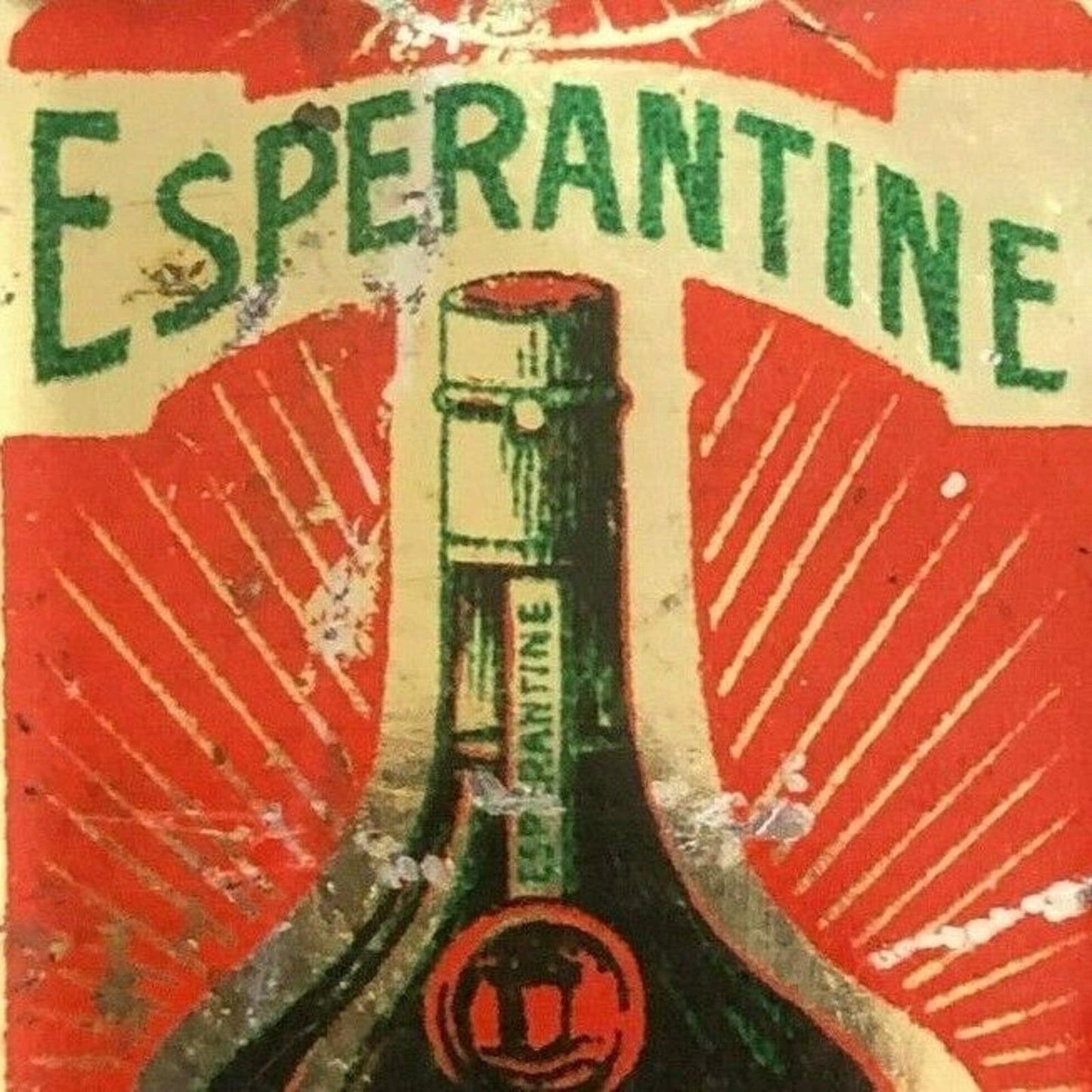 Vintage French Esperantine Liqueur Digestive Advertising Tin