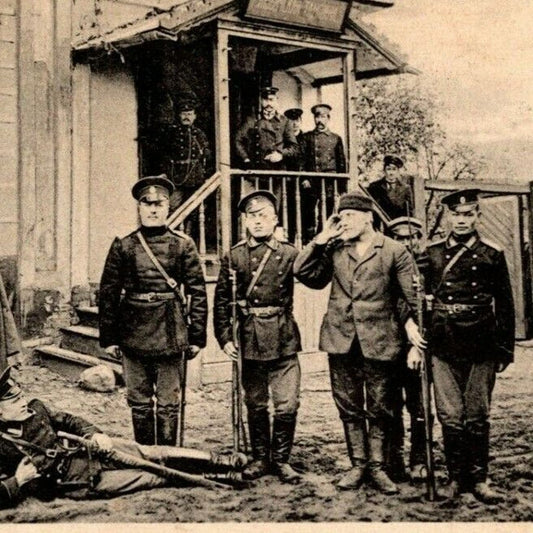 c1913 Russian German Military RPPC* Postcard Soldiers Leibitsch Thorn Hill
