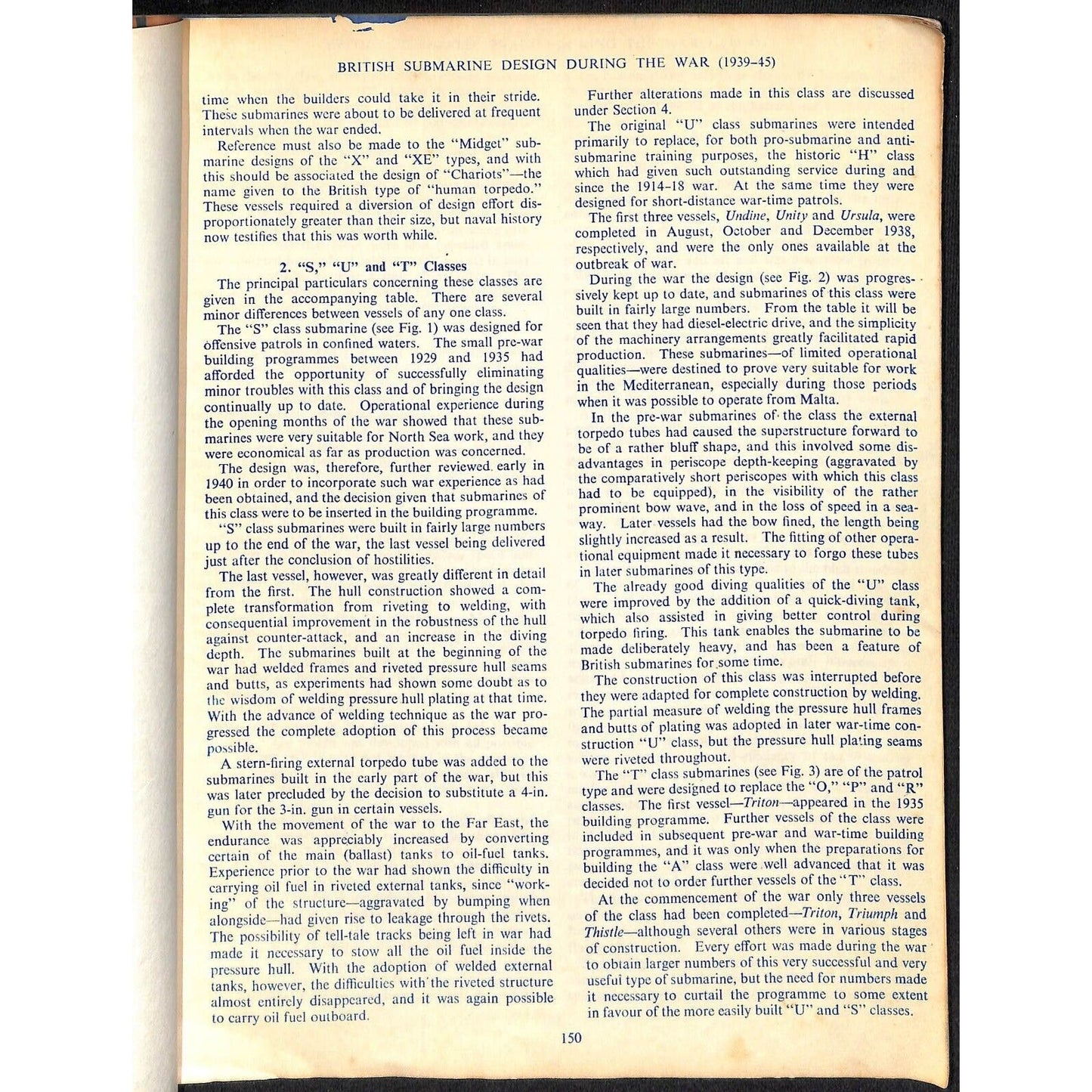 1947 Quarterly Transactions of the Institution of Naval Architects 14p Submarine