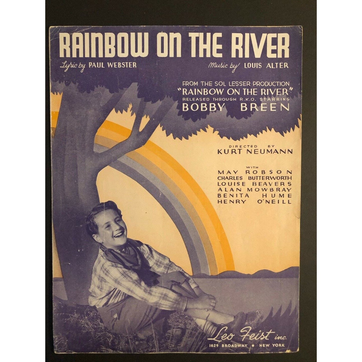 Vintage 1940's Sheet Music "Rainbow On The River" Paul Webster & Louis Alter