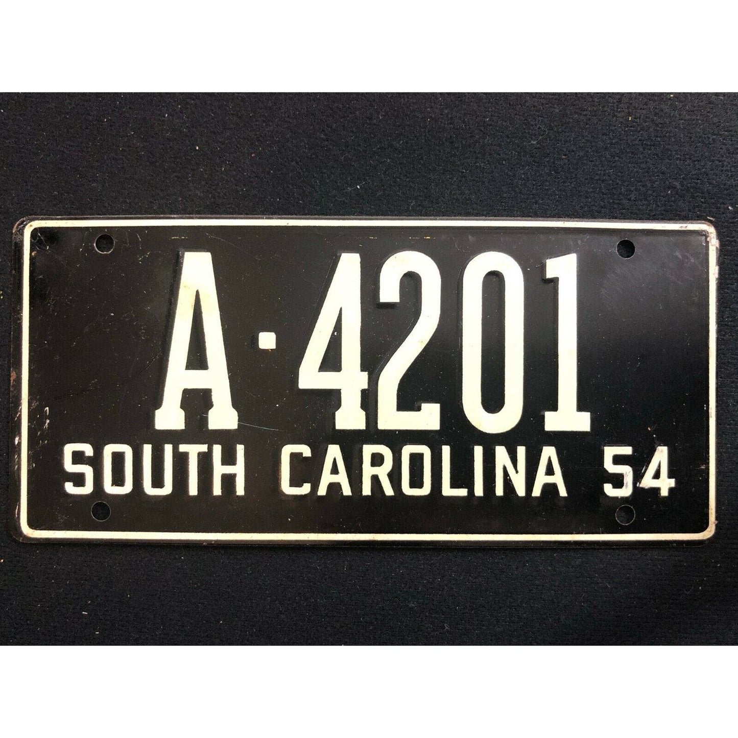 1953-54 General Mills Wheaties Tin Mini Bicycle License Plate - South Carolina
