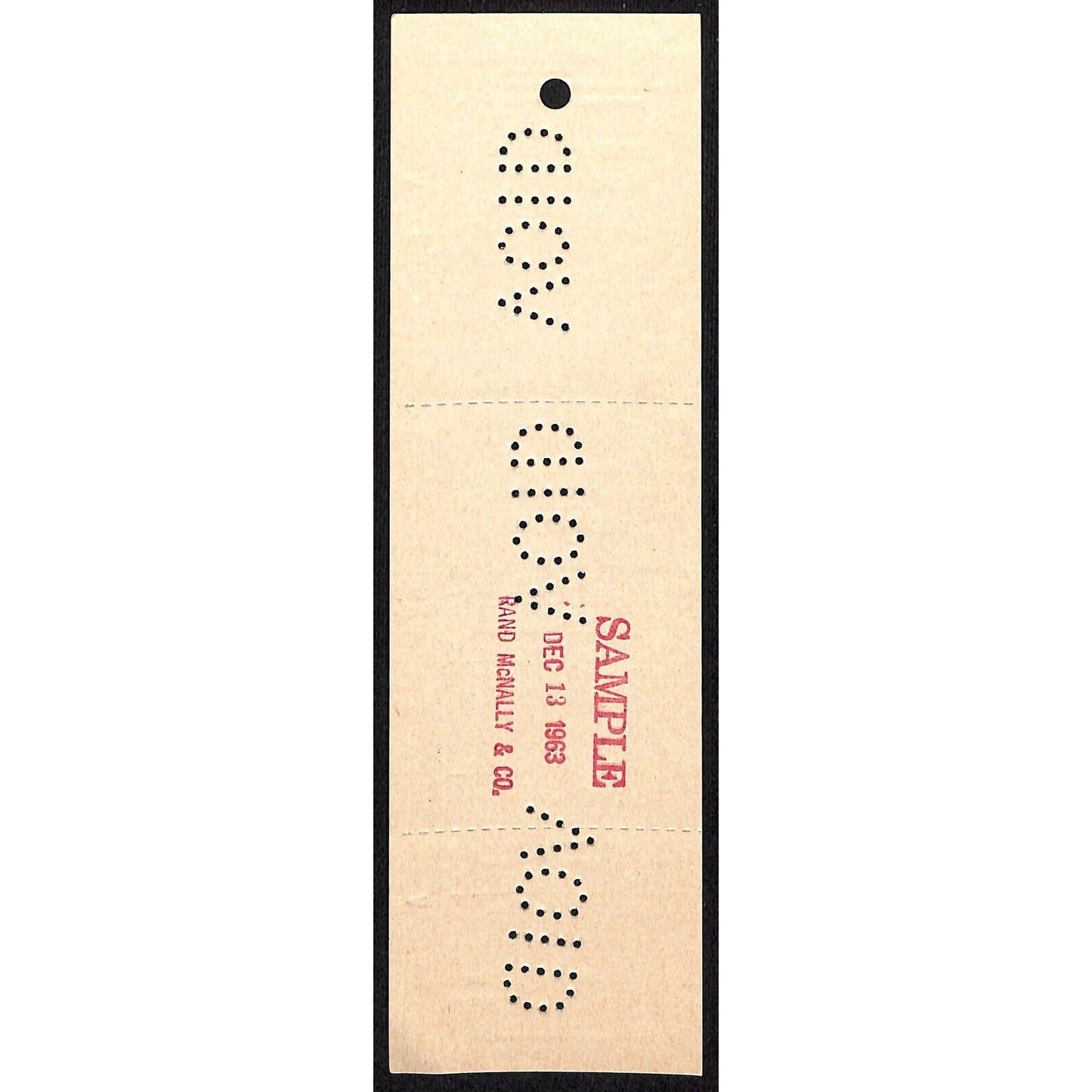 Burlington Route Minneapolis to Chicago Unused VOID SAMPLE Ticket 1963 Scarce