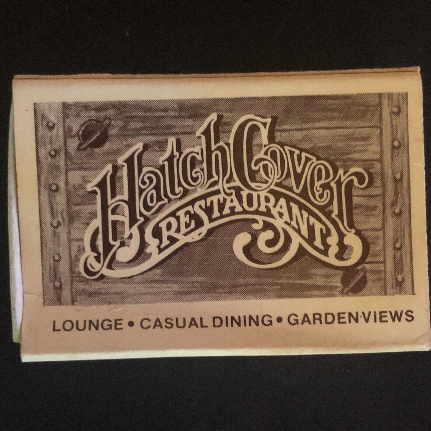 c1970's-80's Wooden Matchbox Matchbook "Hatch Cover Restaurant" Ft. Myers, FLA