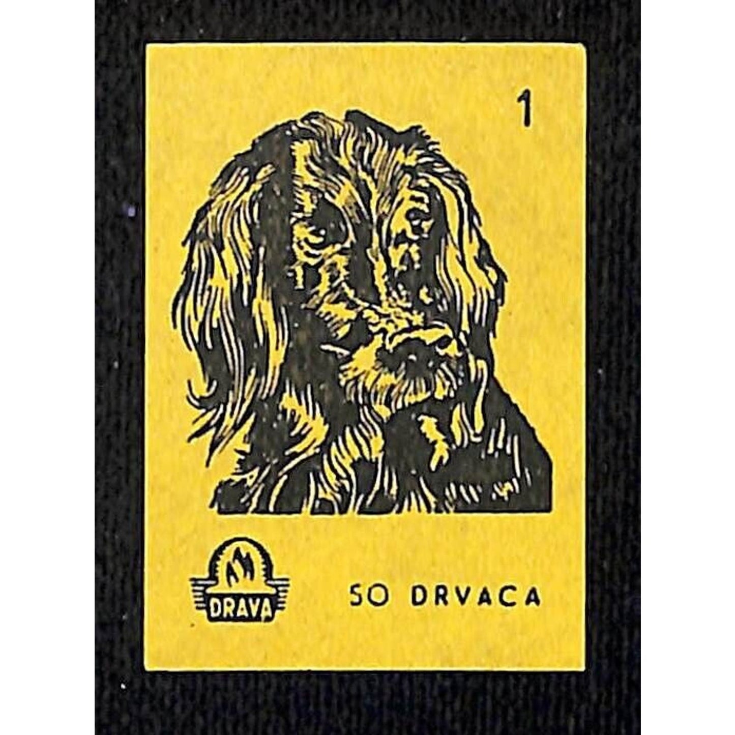 Vintage Yugoslavia Matchbox Label Drvaca Dog Breed Series #1 VGC c1960's