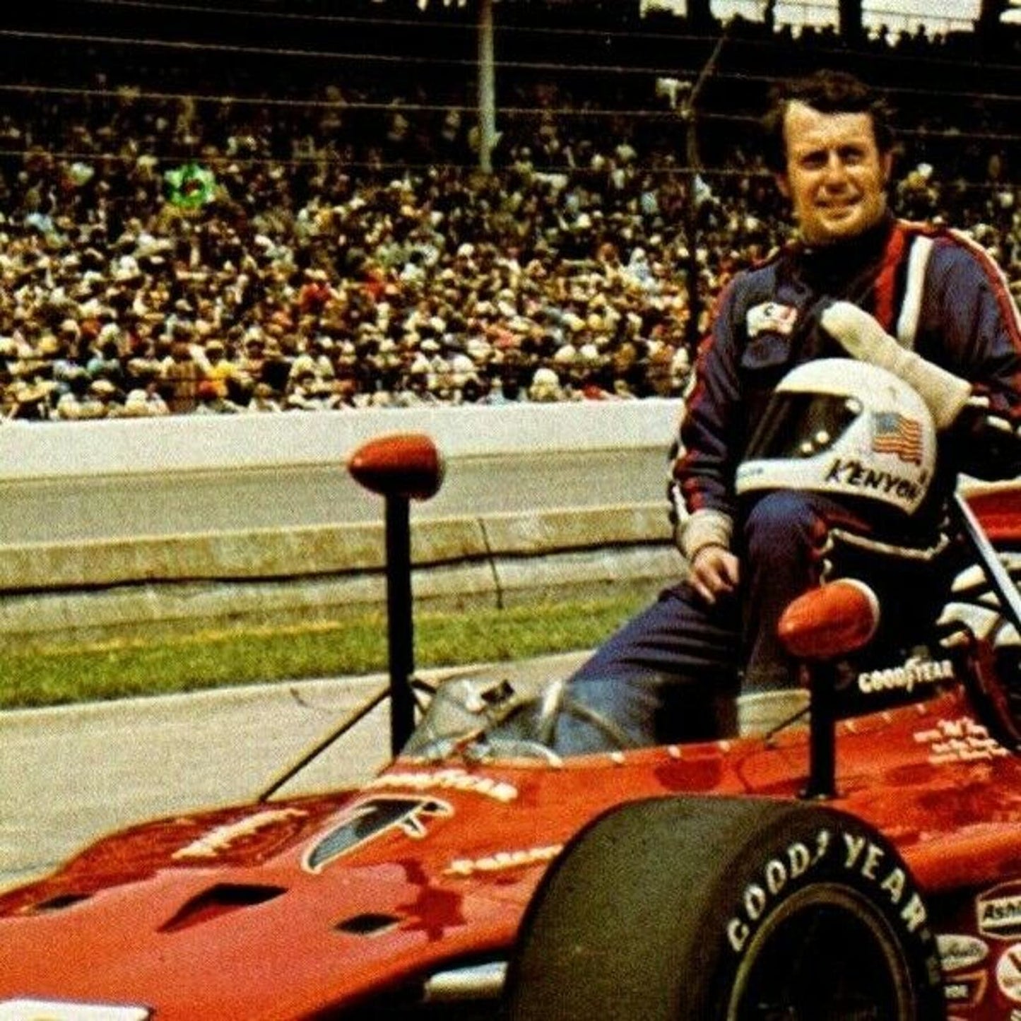 Vintage Oversized Indy 500 Postcard c1977 "Mel Kenyon" 5" x 7" NOS